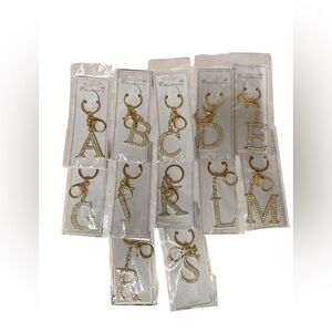 Gold Letter Initial Keychains/ Bagcharm